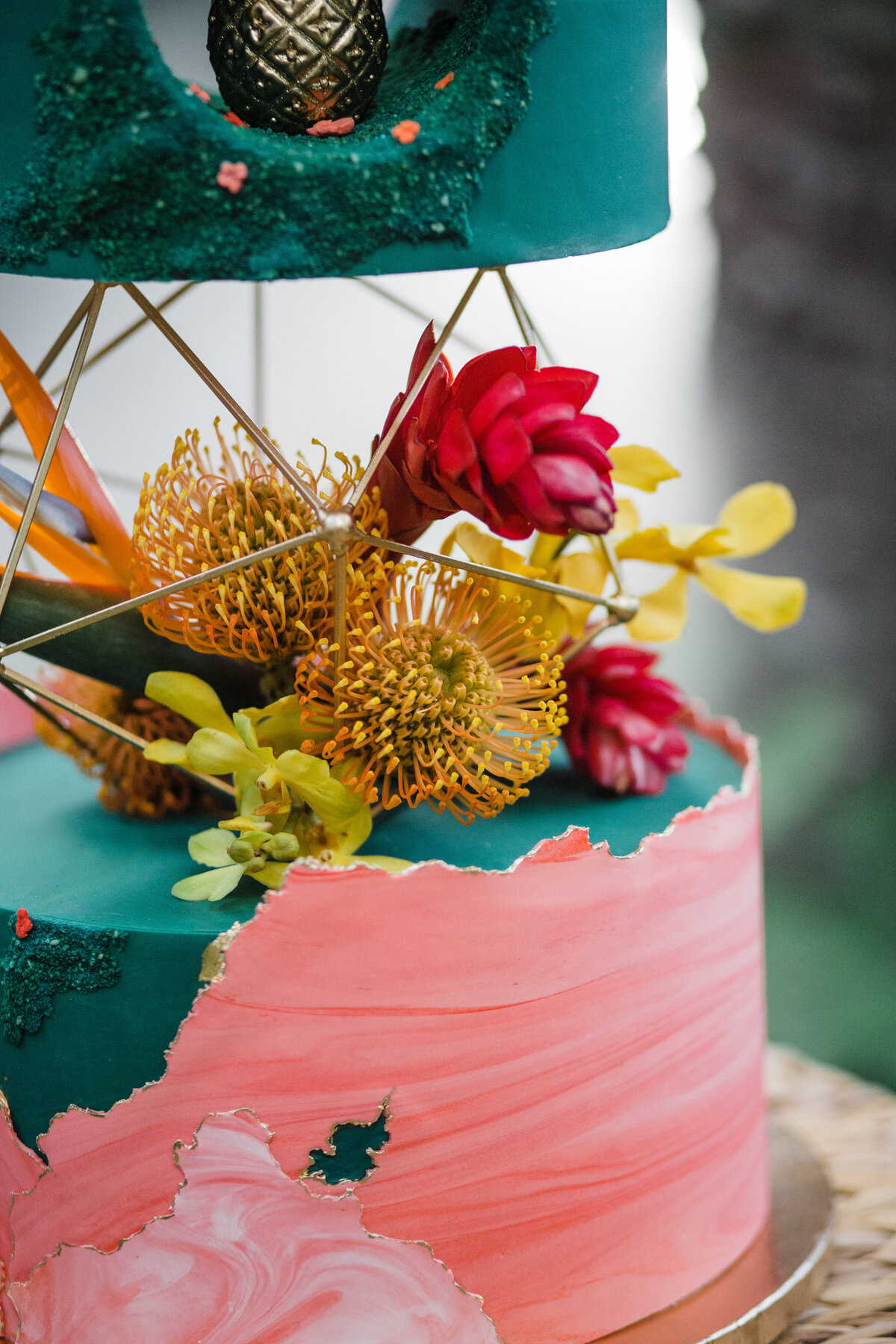 Dallas Aquarium Nimbus Events Wedding Planning Tropical Pink Cake