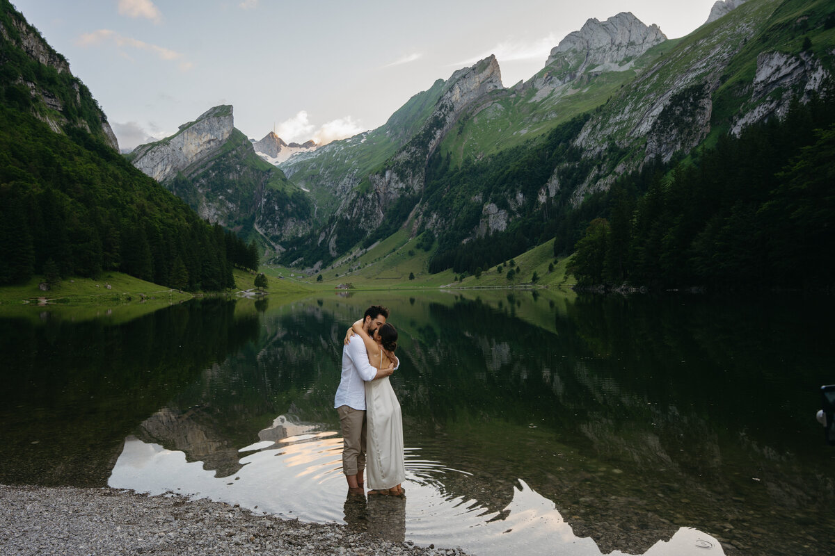 Switzerland Seealpsee lake elopement
