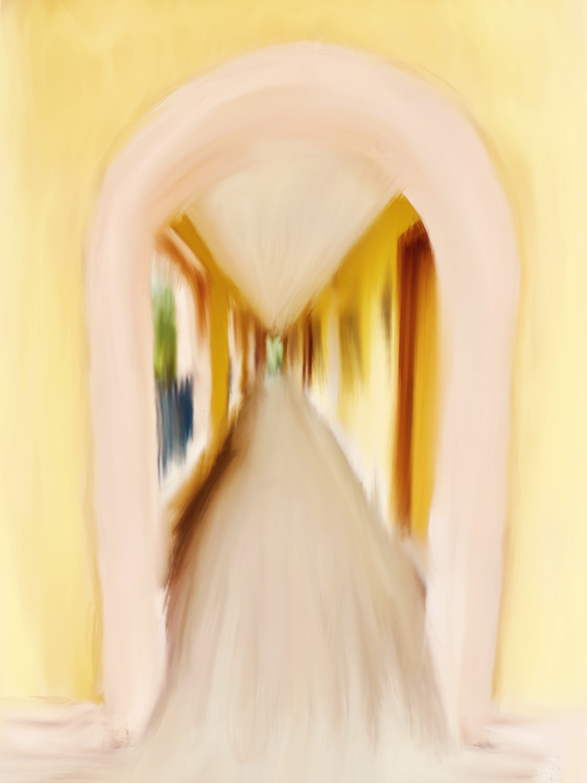 Postcards One yellow door way bright