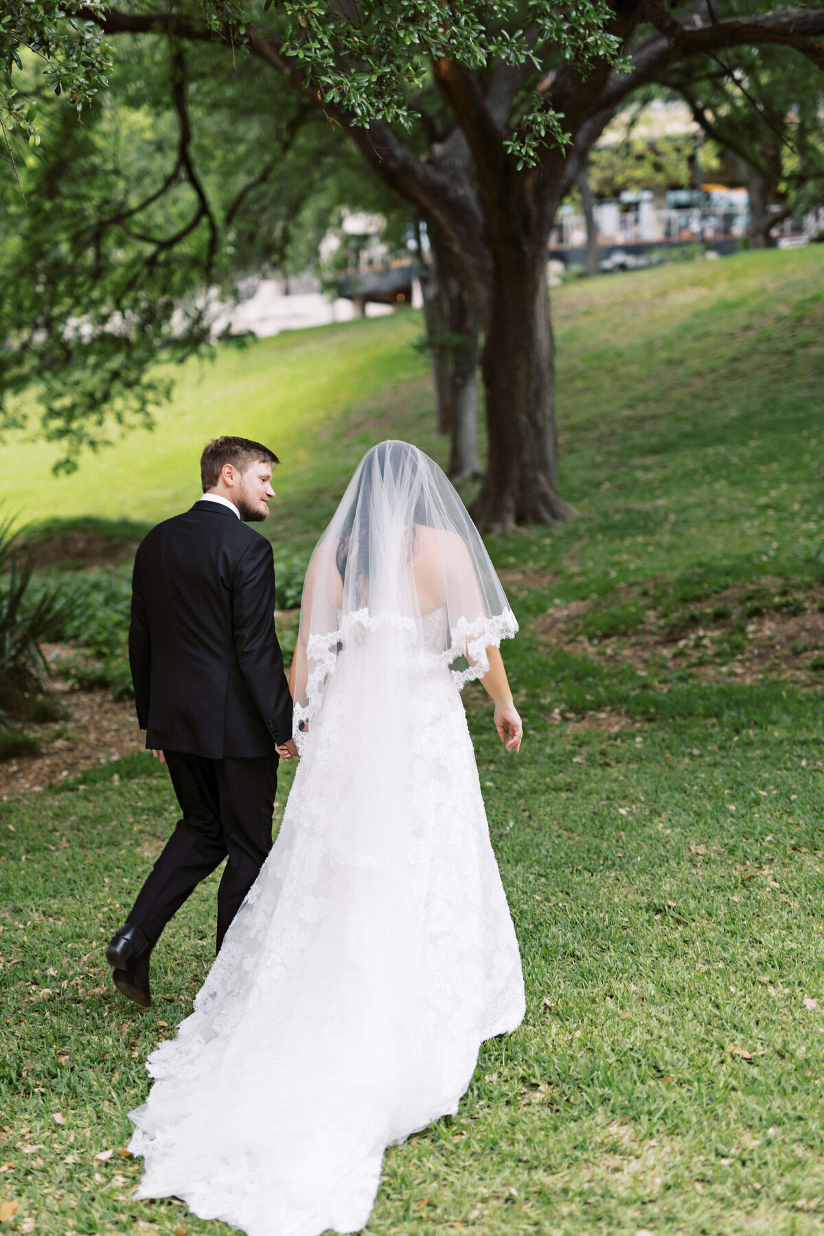 bride and groom portraits at Four Seasons Austin