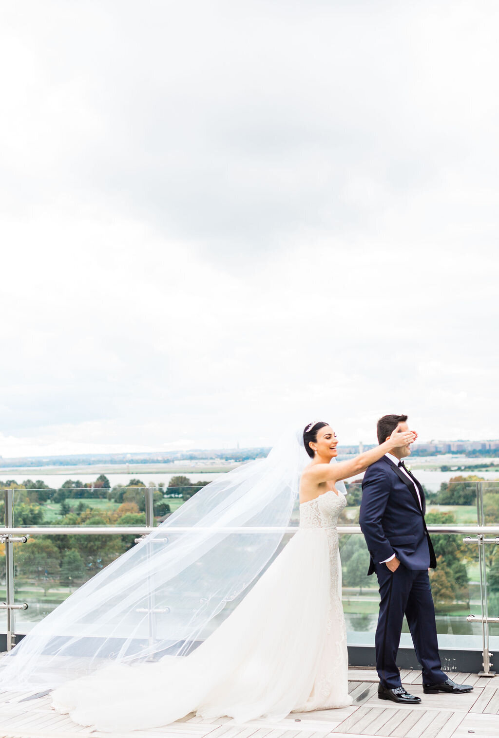 first look bride and groom