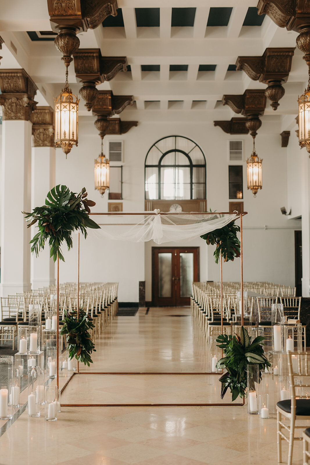 Tropical details at The  Noble wedding venue in St. Louis