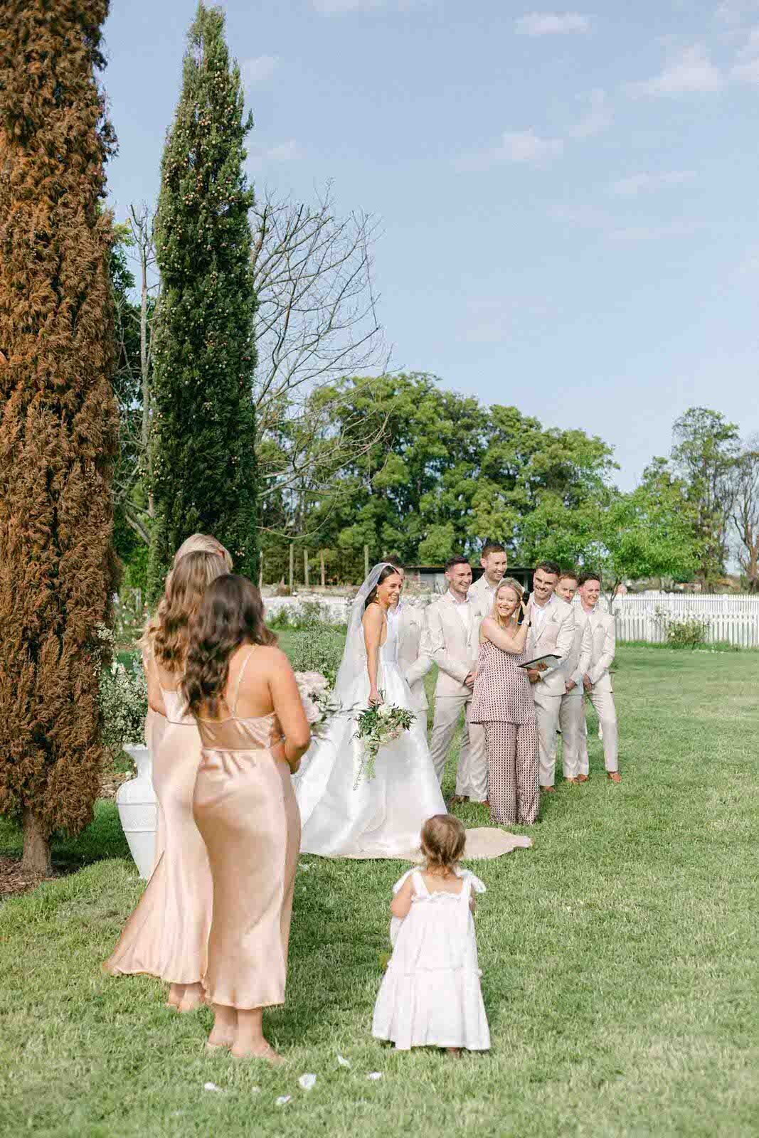 wedding ceremony at Merribee House Garden