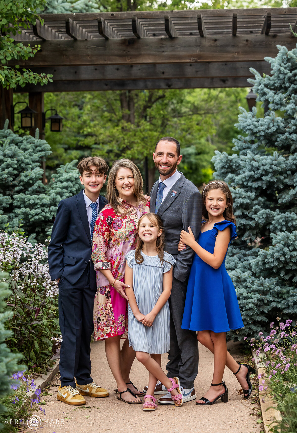 Beautiful Family Portrait on their Son's Bar Mitzvah Day in Colorado