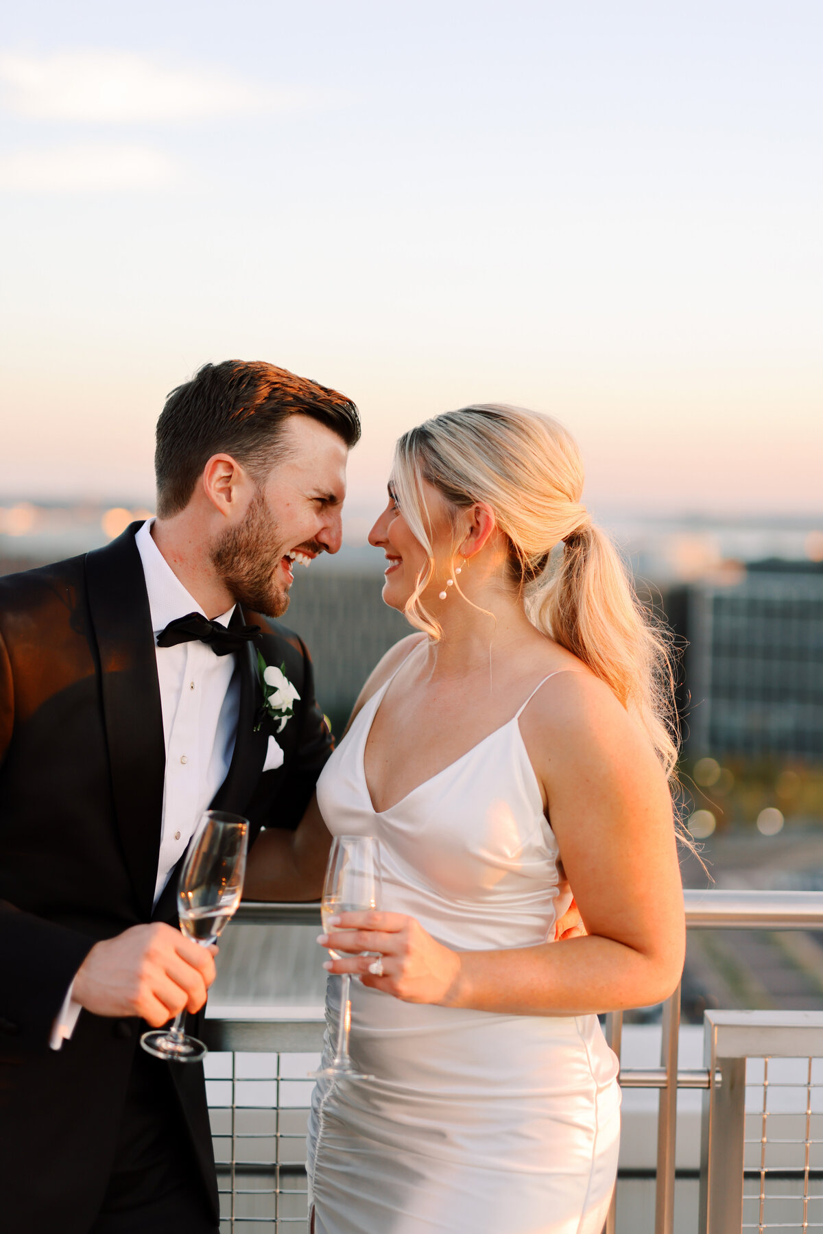 Rooftop Wedding Portraits at Spy Museum in DC 16