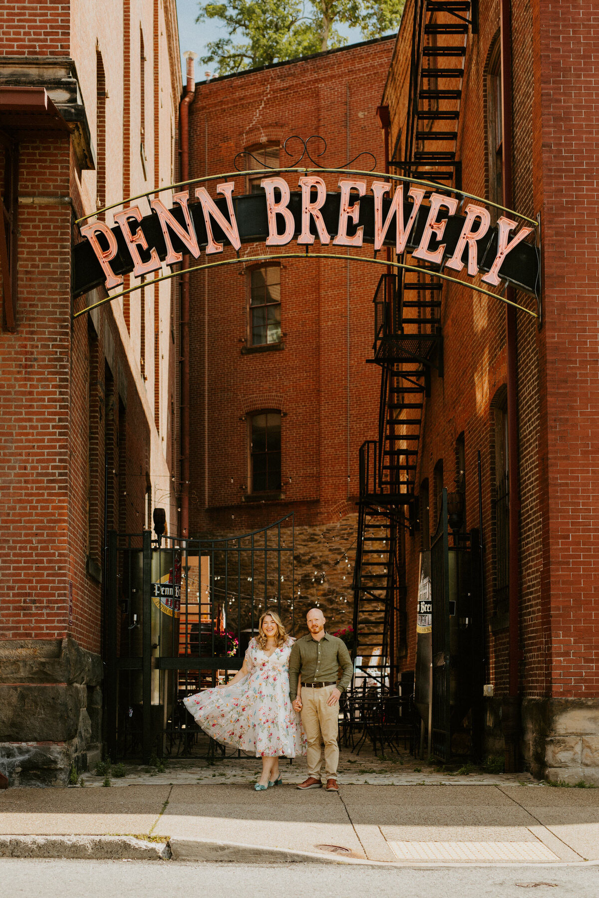 penn brewery engagement session