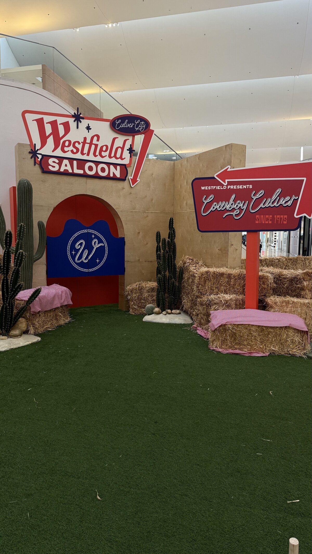 Westfield Saloon themed installation by The Works Collective | experiential event build in Culver City, California.
