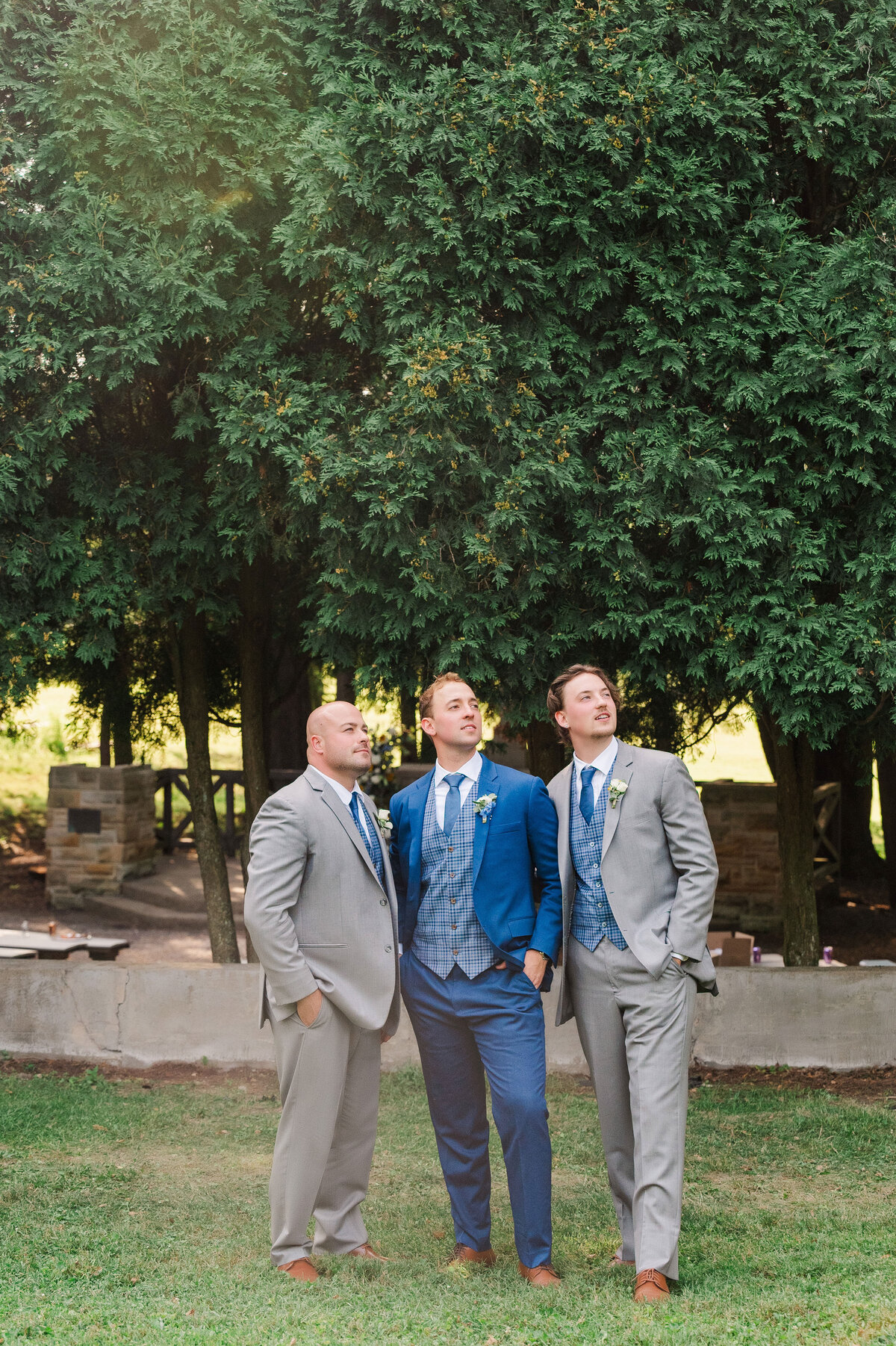fun groomsmen photo at the chapel camp konowee