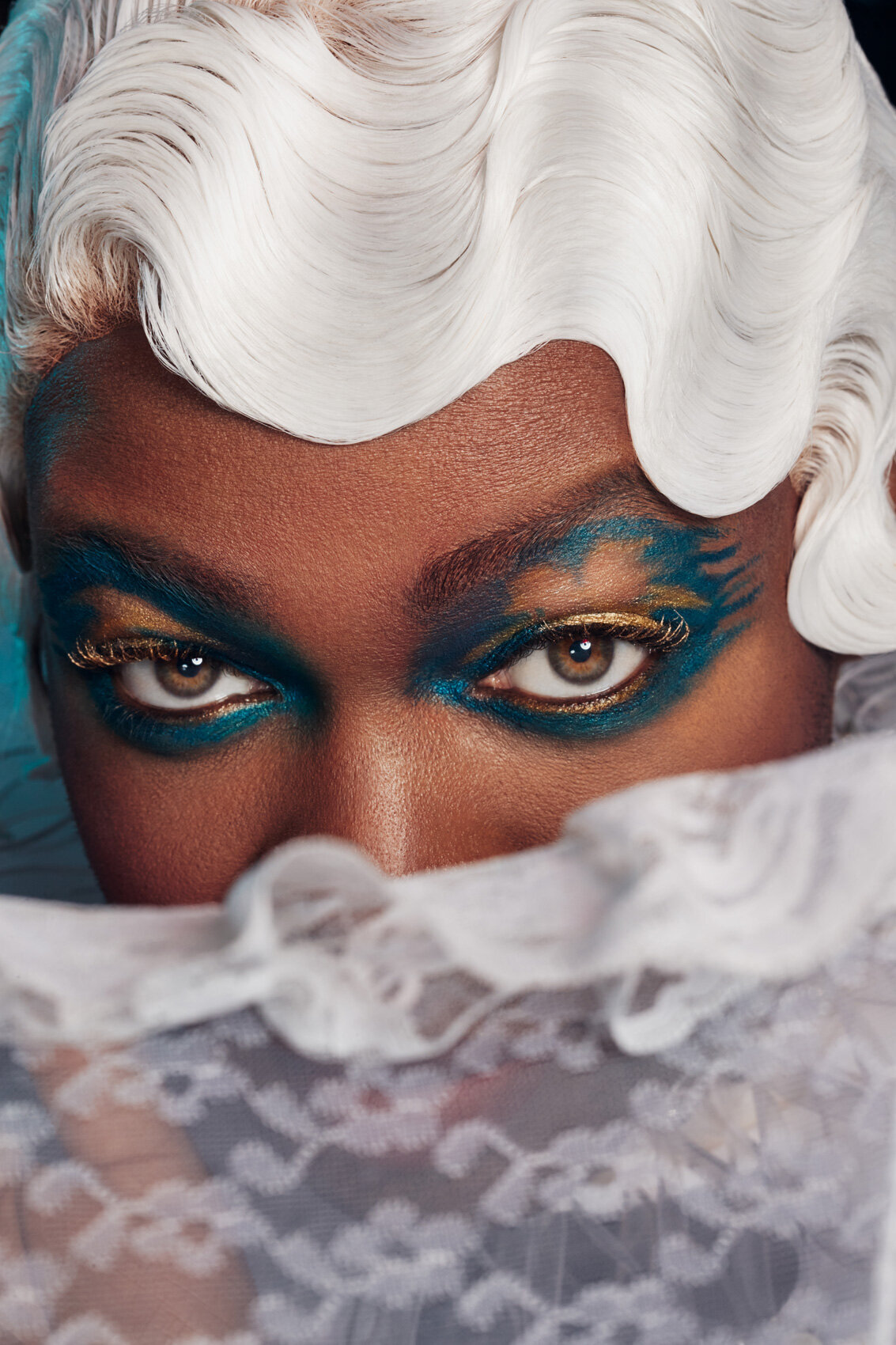 Bold and dynamic portrait of Todrick Hall in Look 4, showcasing his unique style and personality, shot by Ylva Erevall.