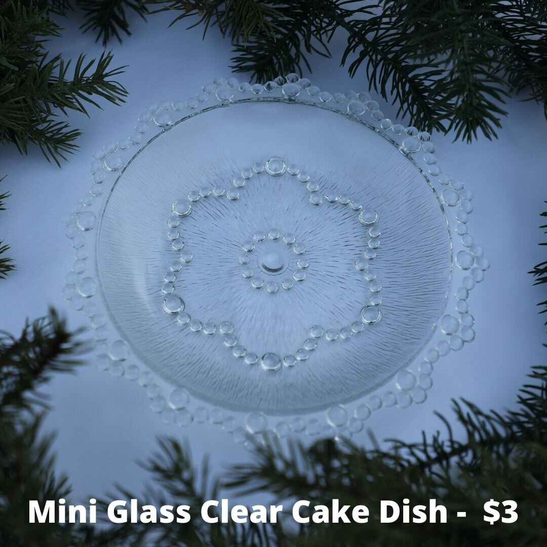 mini glass cake dish