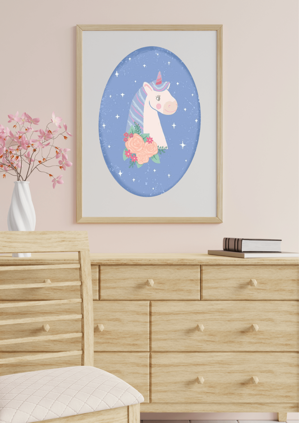 unicorn wall art mockup