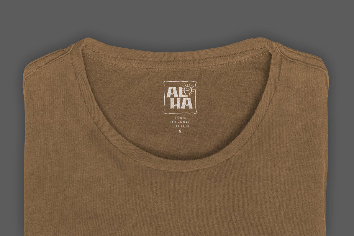 Aloha Kids Tagless T-Shirt Label Mockup