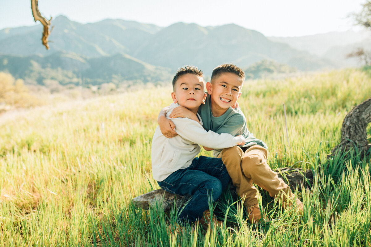 Family Portrait Photo Of Brothers Hugging Each Other Los Angeles