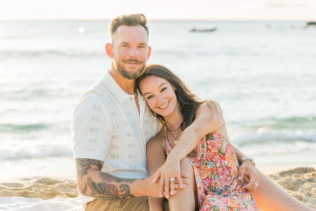 Engagement ring reveal during Hawaii proposal