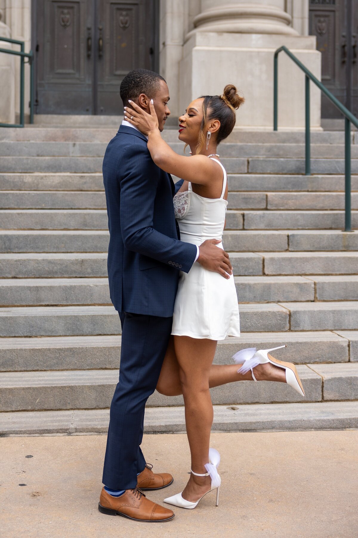 a couple about to kiss