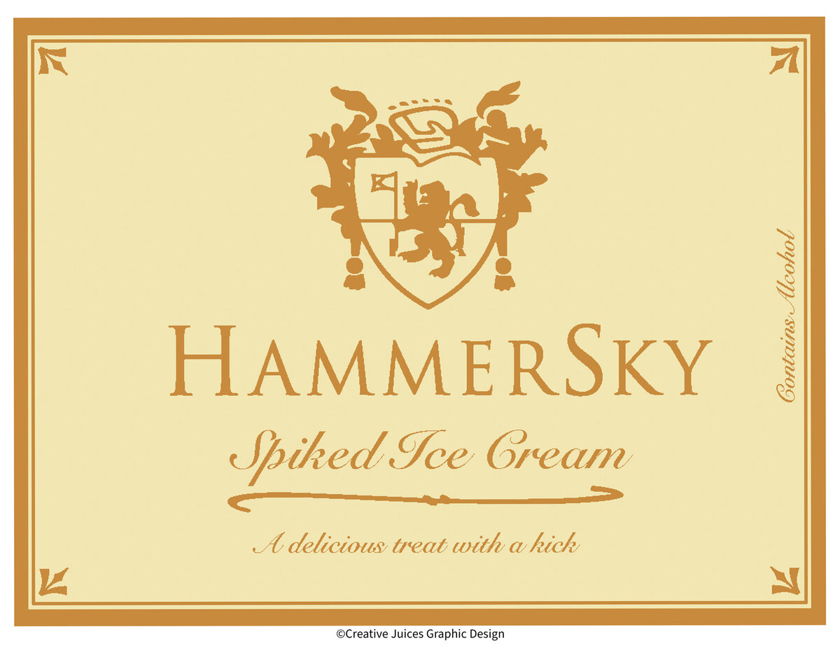 Label design for a spiked ice cream line.