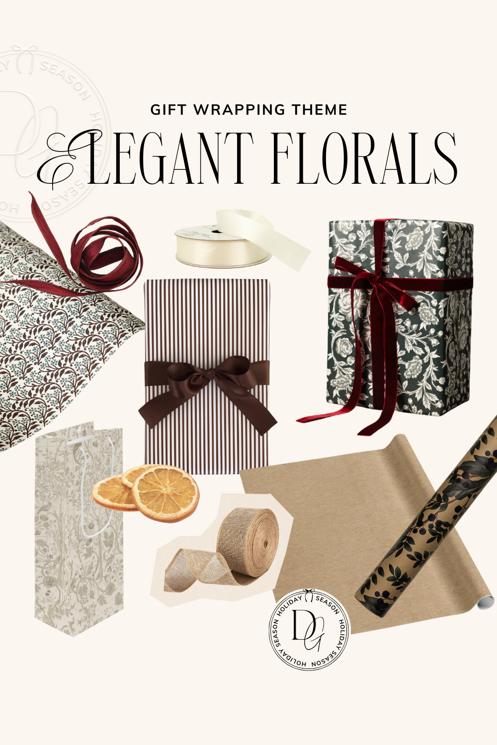 Elegant Florals Gift Wrapping Theme
