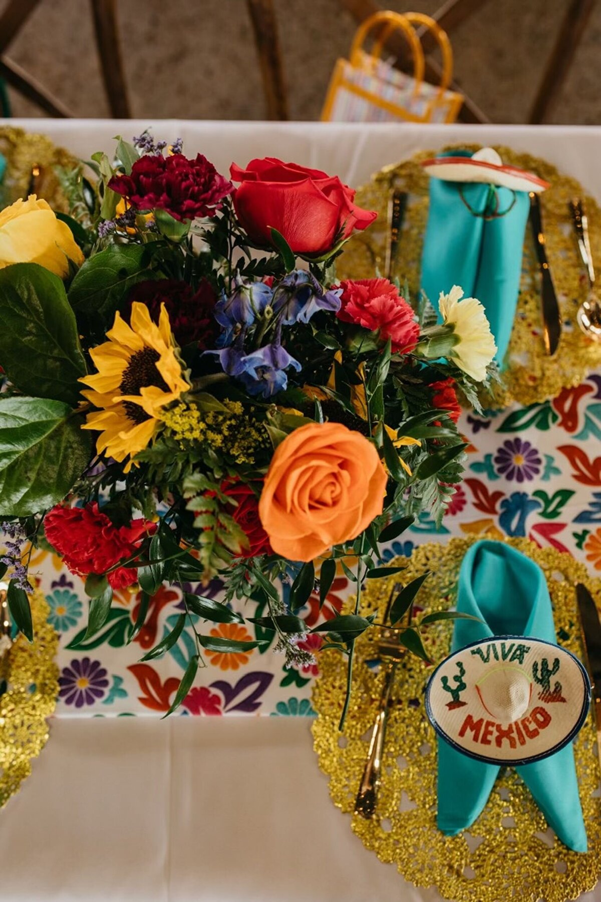 Colorful event florals