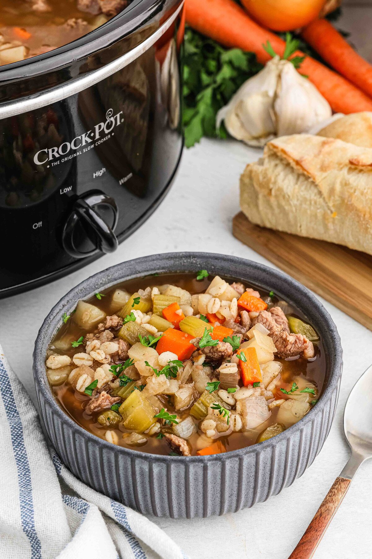 Slow Cooker Beef and Barley Soup-8