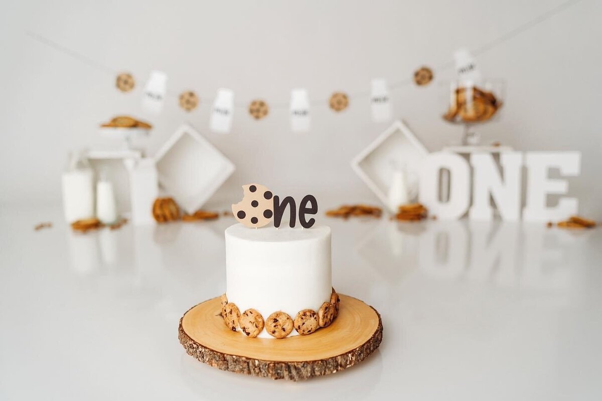 Cookies and milk birthday party theme cake toppers