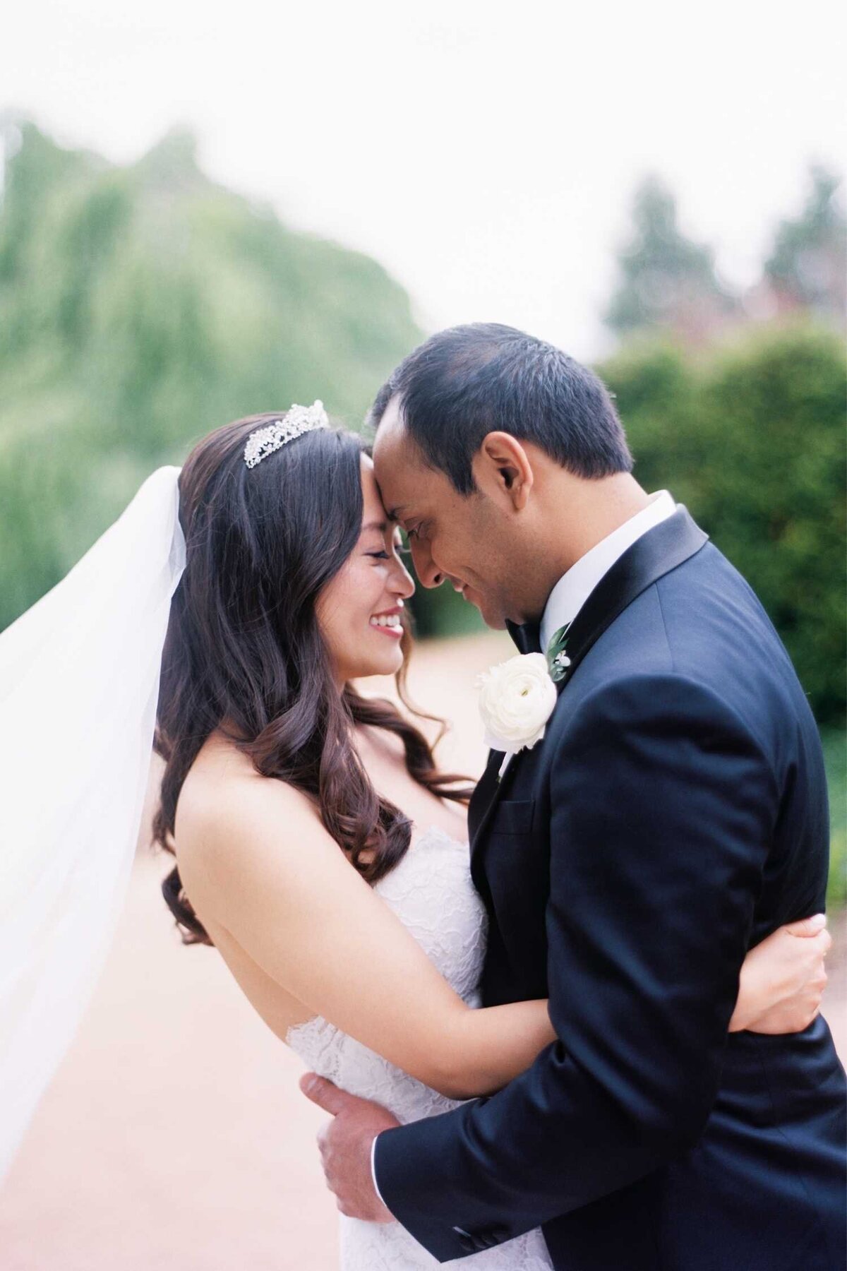 Bride and Groom Portrait at Luxury Chicago North Shore Garden Wedding Venue