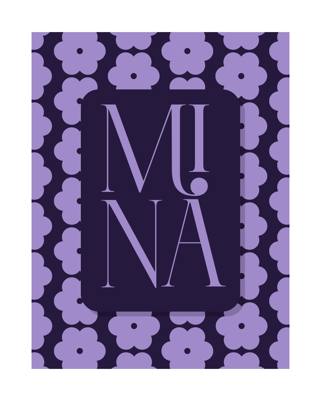 4 MINA SPIRITUAL COAHC PURPLE FLOWER PATTER WITH ALTERNATE LOGO BUSINESS CARD- ERIKA MARAM DESIGN STUDIO