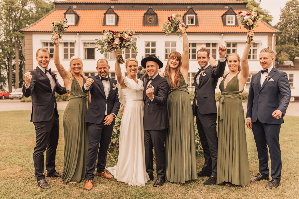 Bröllopsfotografering gruppbilder