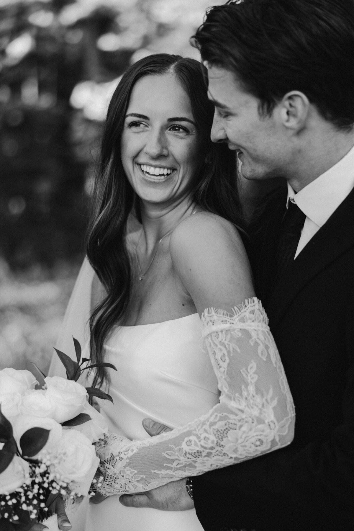 classic bride and groom portrait in asheville nc