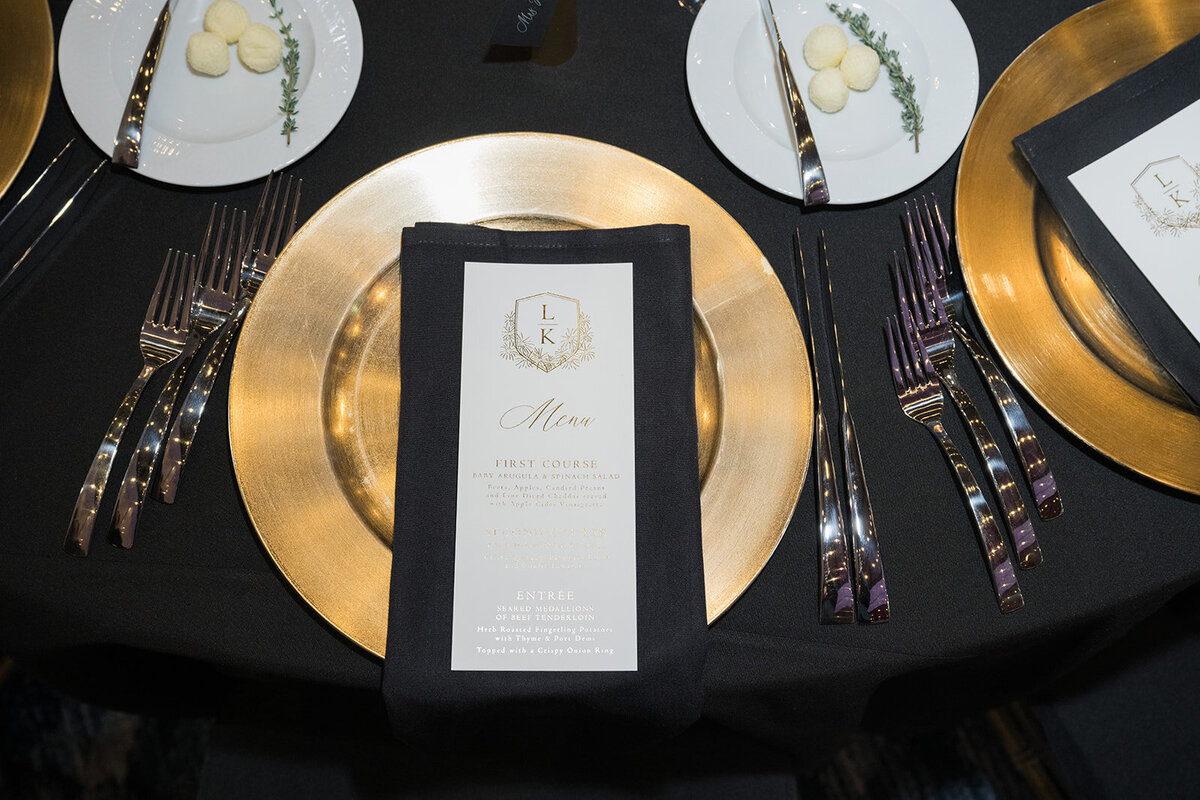 Gold-Monogram-Wedding-Menu-Glam