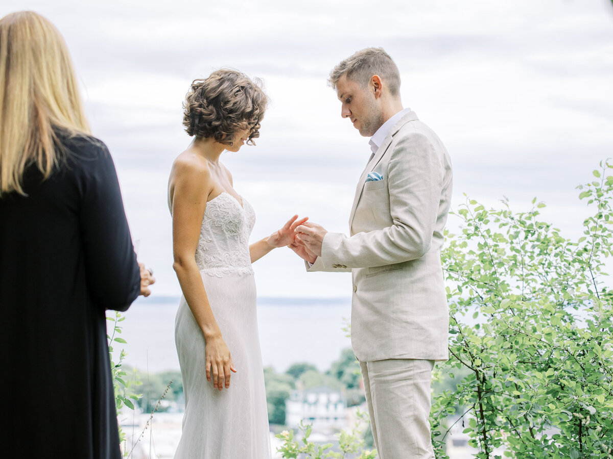 Wedding Ceremony at Historic Mackinac Island overlook