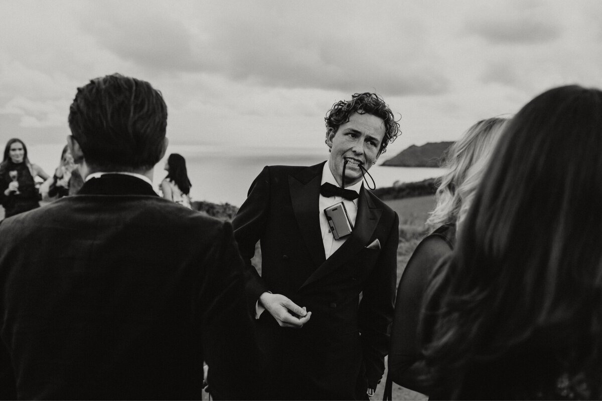 Groom Henry is a photograoher so took some shots at his own wedding at Gara Rock in Devon