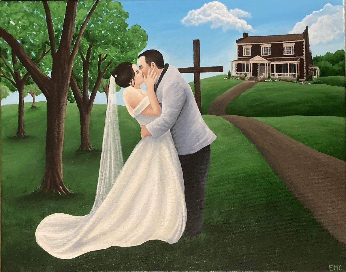 Wedding painting at Ravenswood Mansion in Brentwood, Tennessee