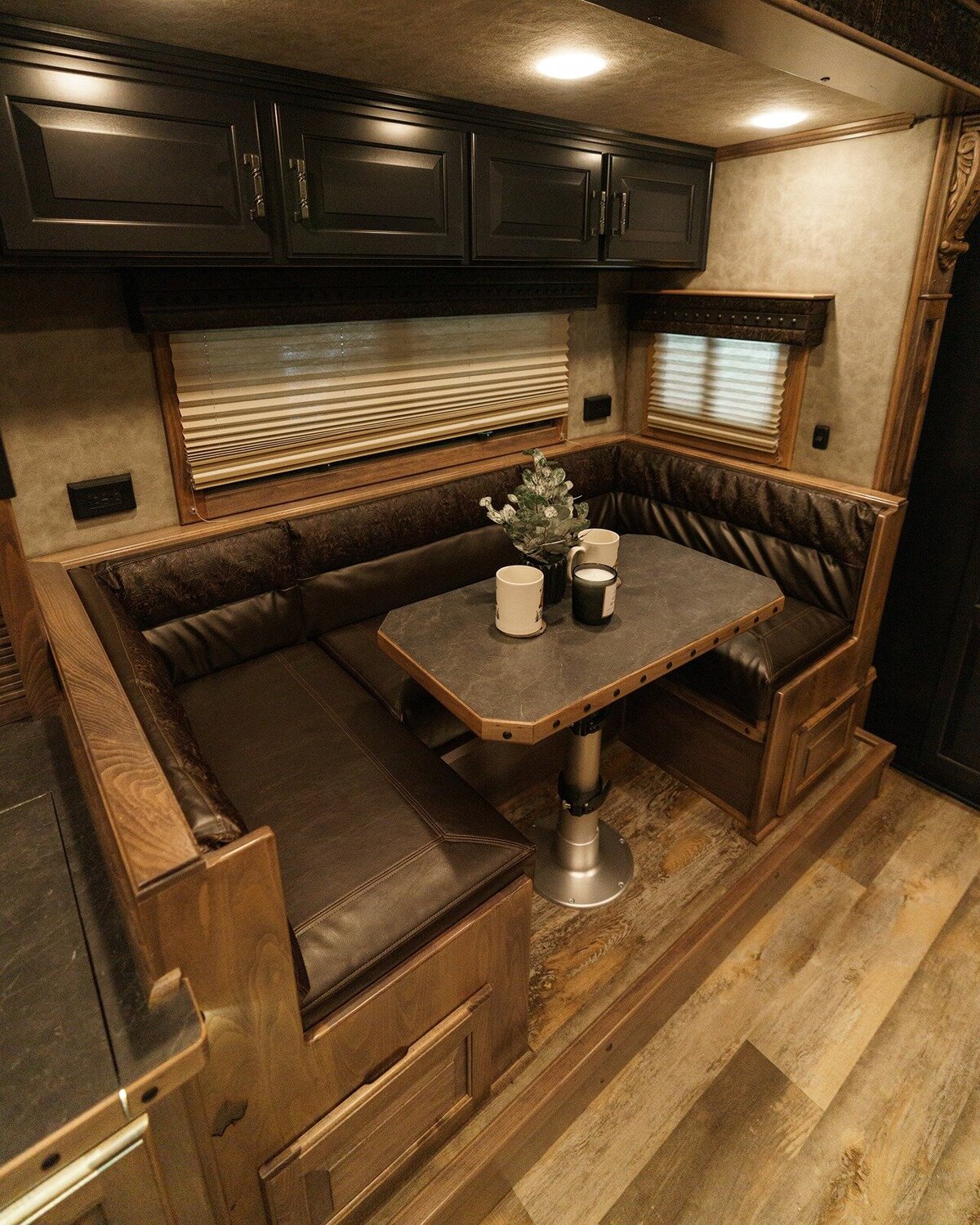 luxury horse trailer dining area