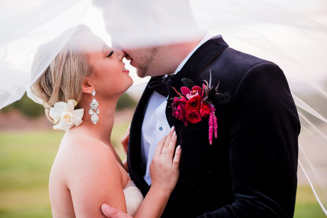 pocket boutonniere, red flowers, orchid, gardenia, hair flowers, first kiss 