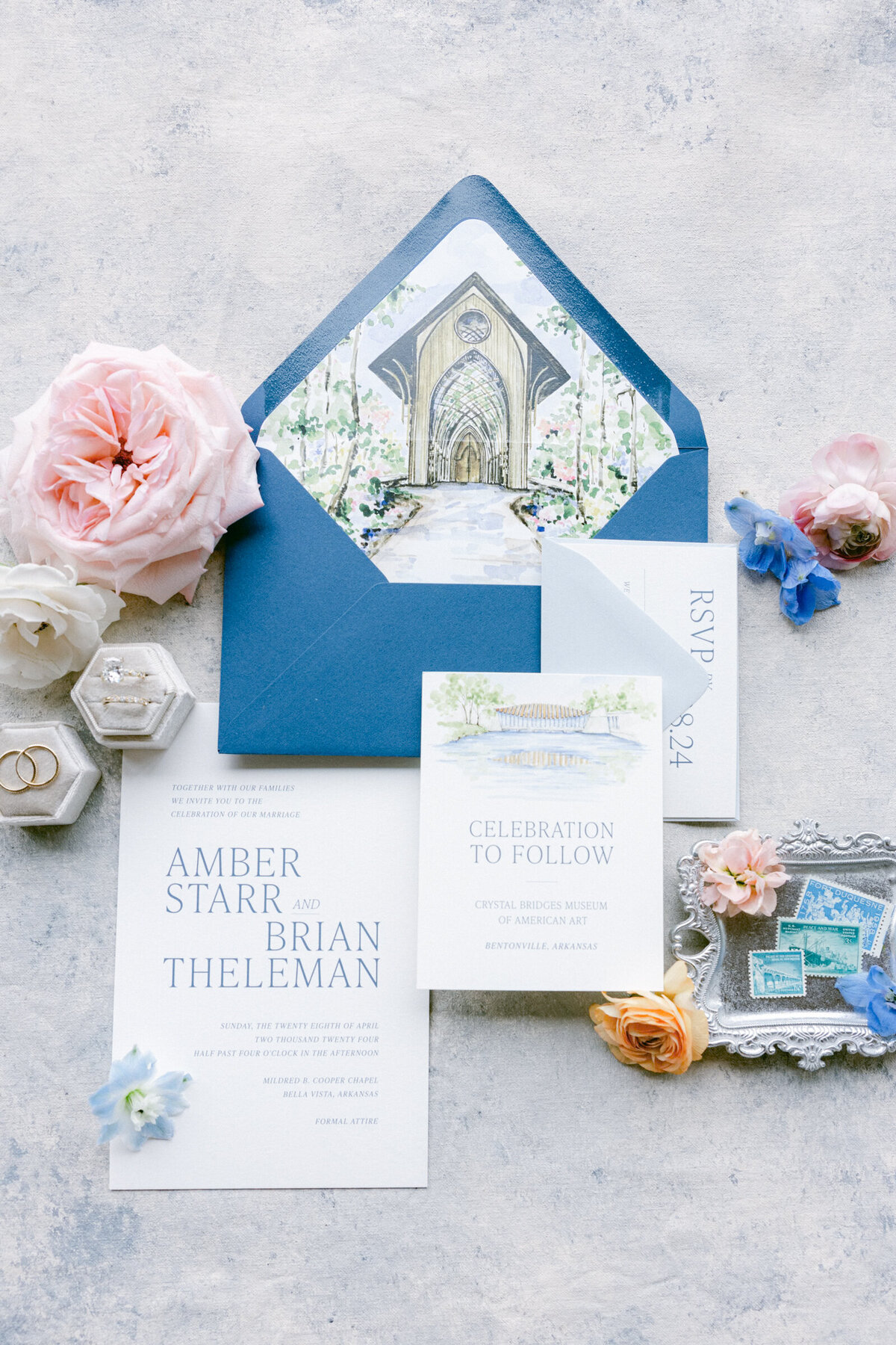 A wedding day photo of the brides wedding invitation.