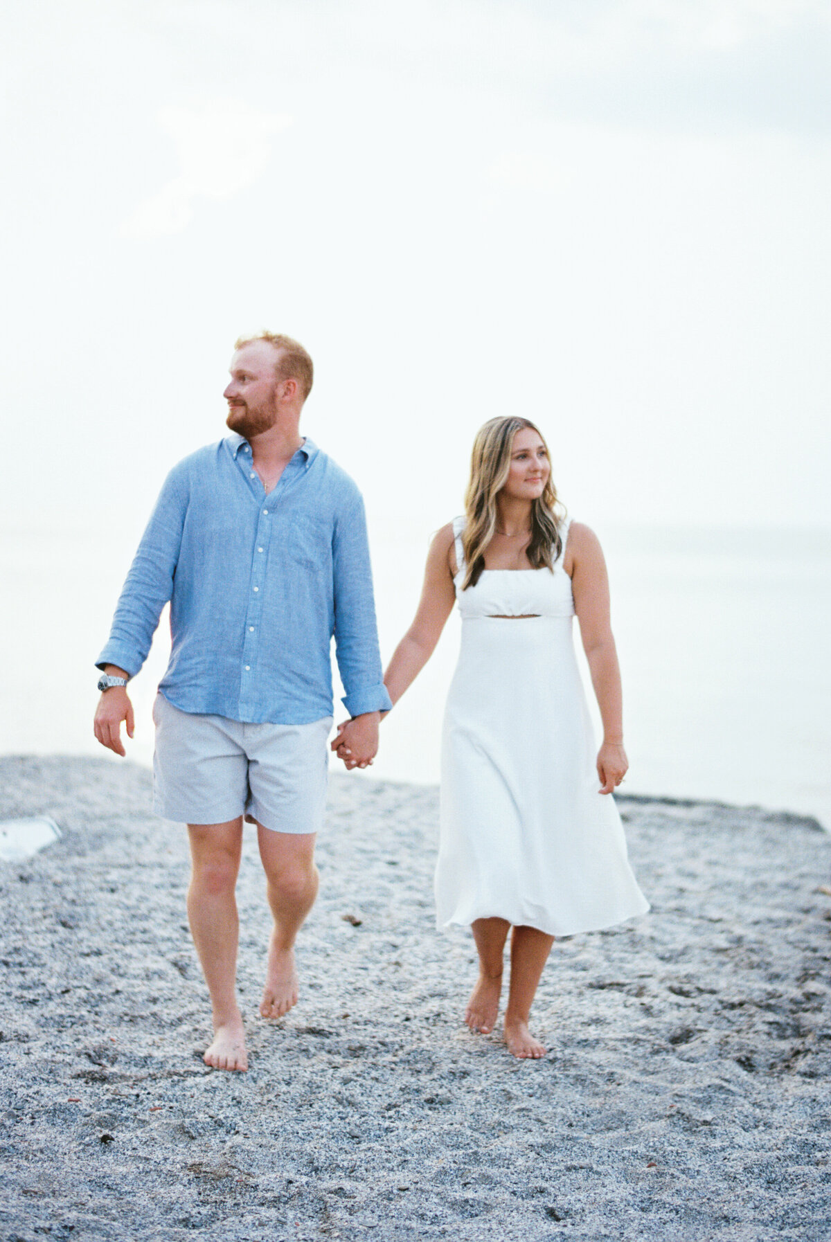 Carla and Will Edgewater Beach Engagement Session on Film-38