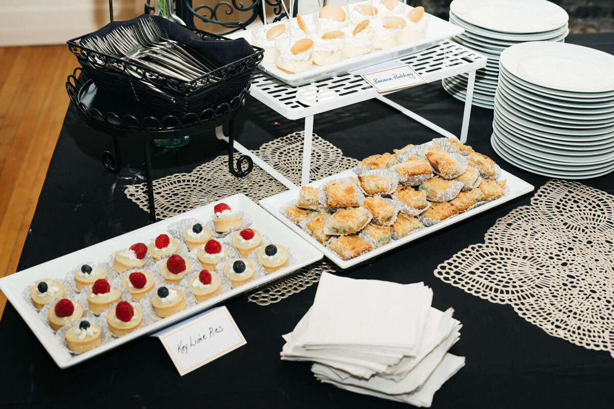 Delicious food at a wedding reception