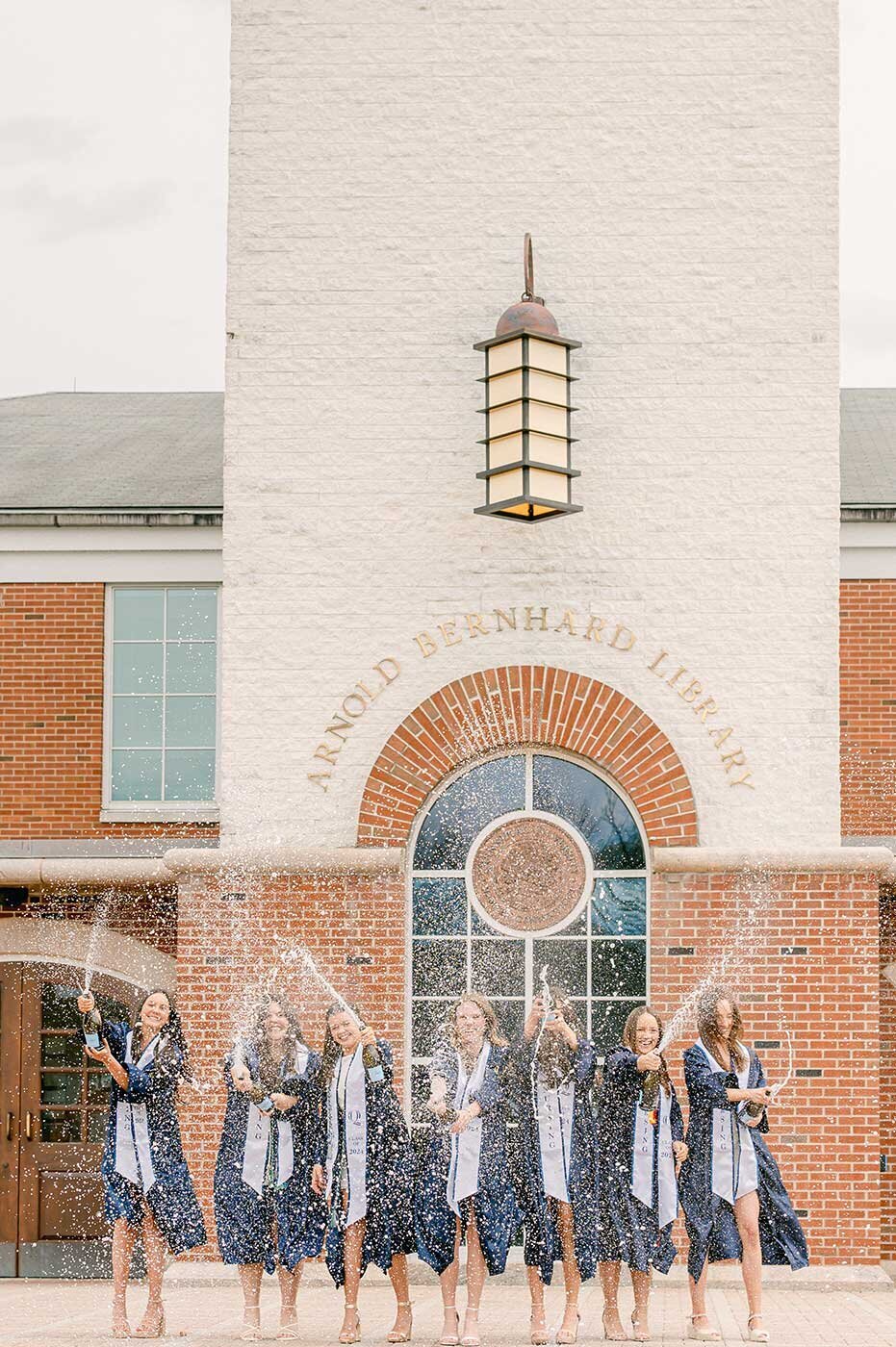 Quinnipiac Library with nursing students