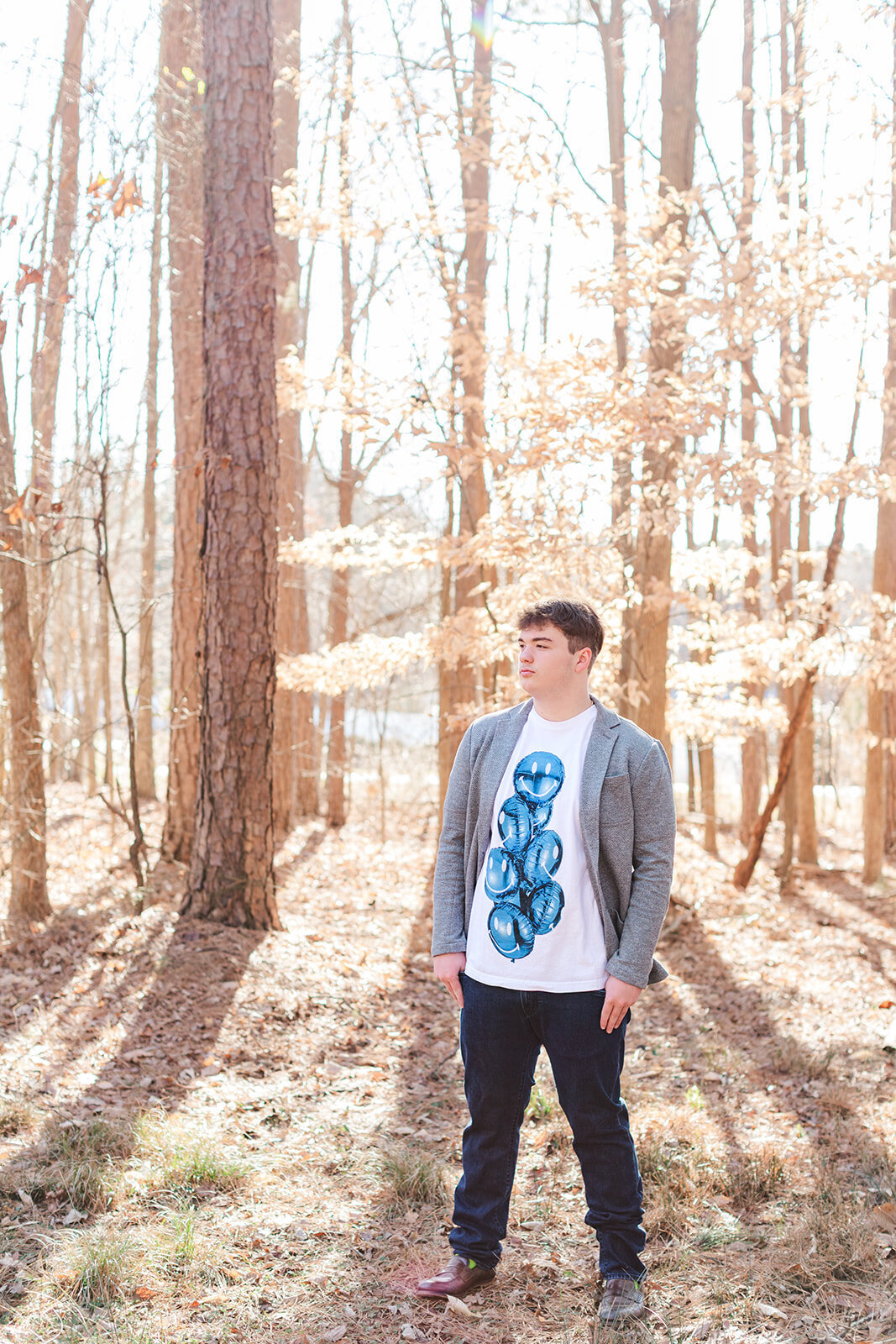 Simple and timeless senior photography in NC backyard