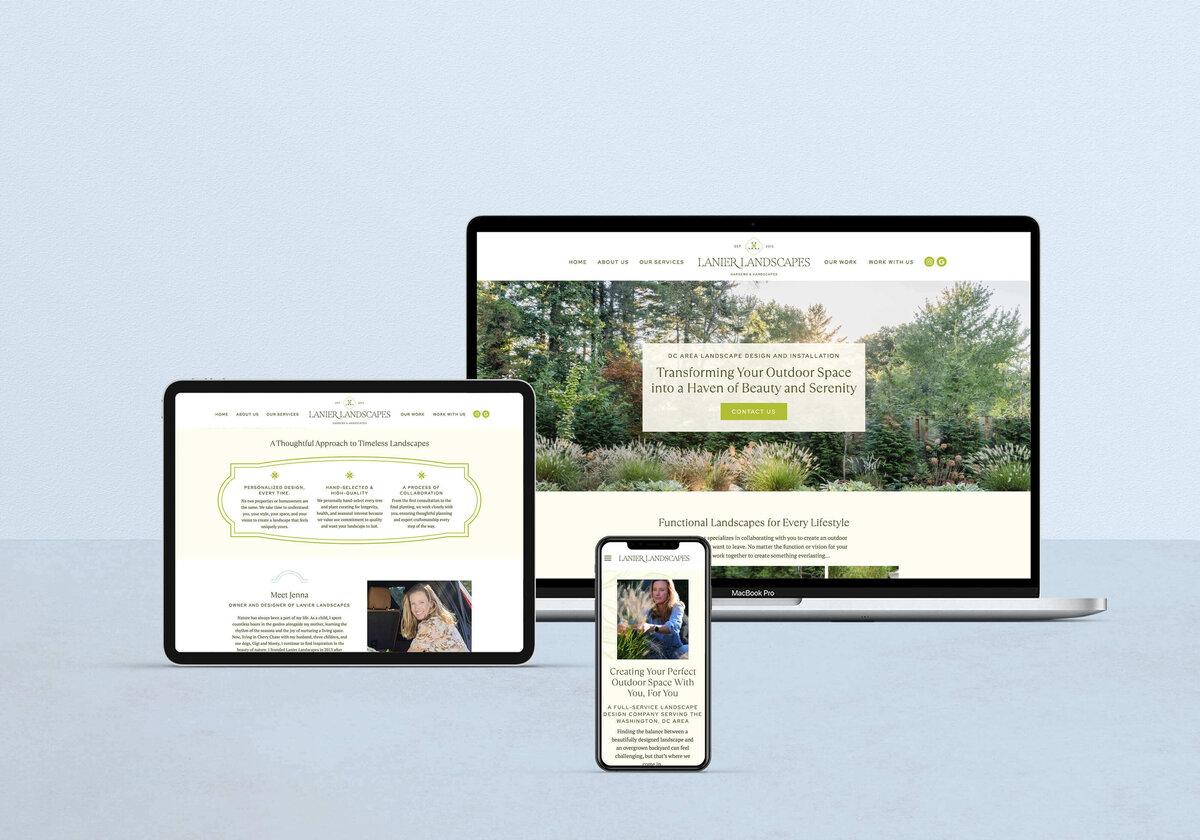 Clean, modern website design for landscape business that builds trust, boosts visibility, and converts dream clients with ease.