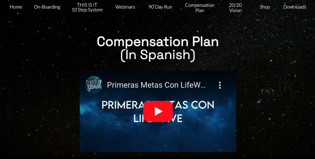 THIS IS IT Team Compensation Plan in Spanish
