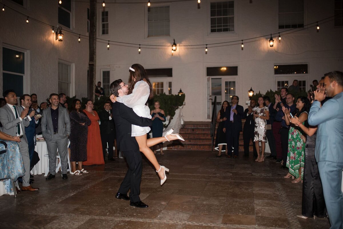 Wedding reception - Bride and groom dancing at Casa Marina Hotel and Restaurant, Jacksonville, FL