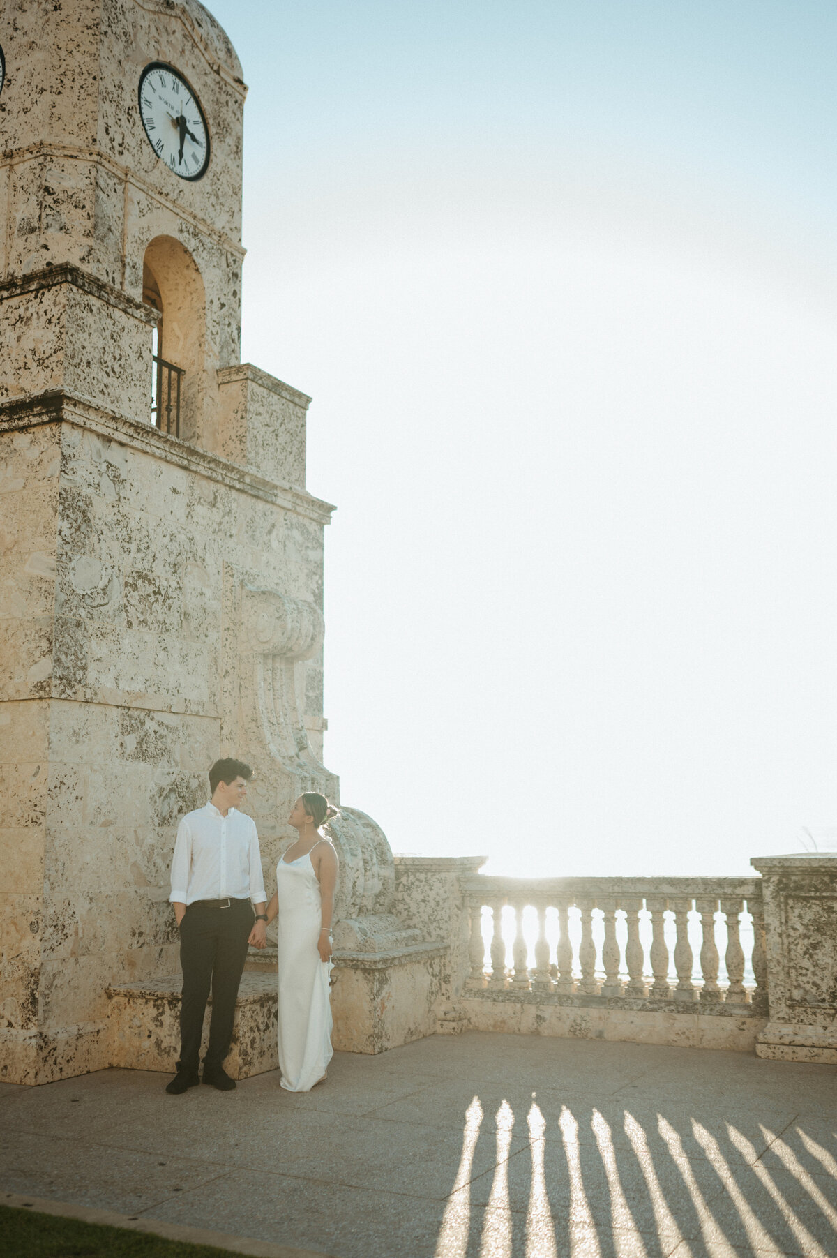 engagement photos on balcony