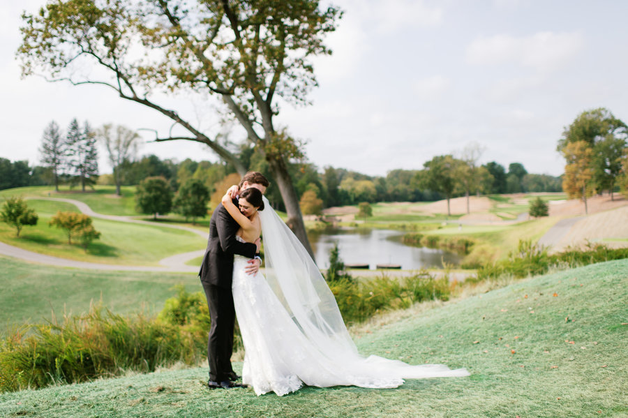Bride-Groom-Hugging-DC-Golf-Course-Congressional-Country-Club.