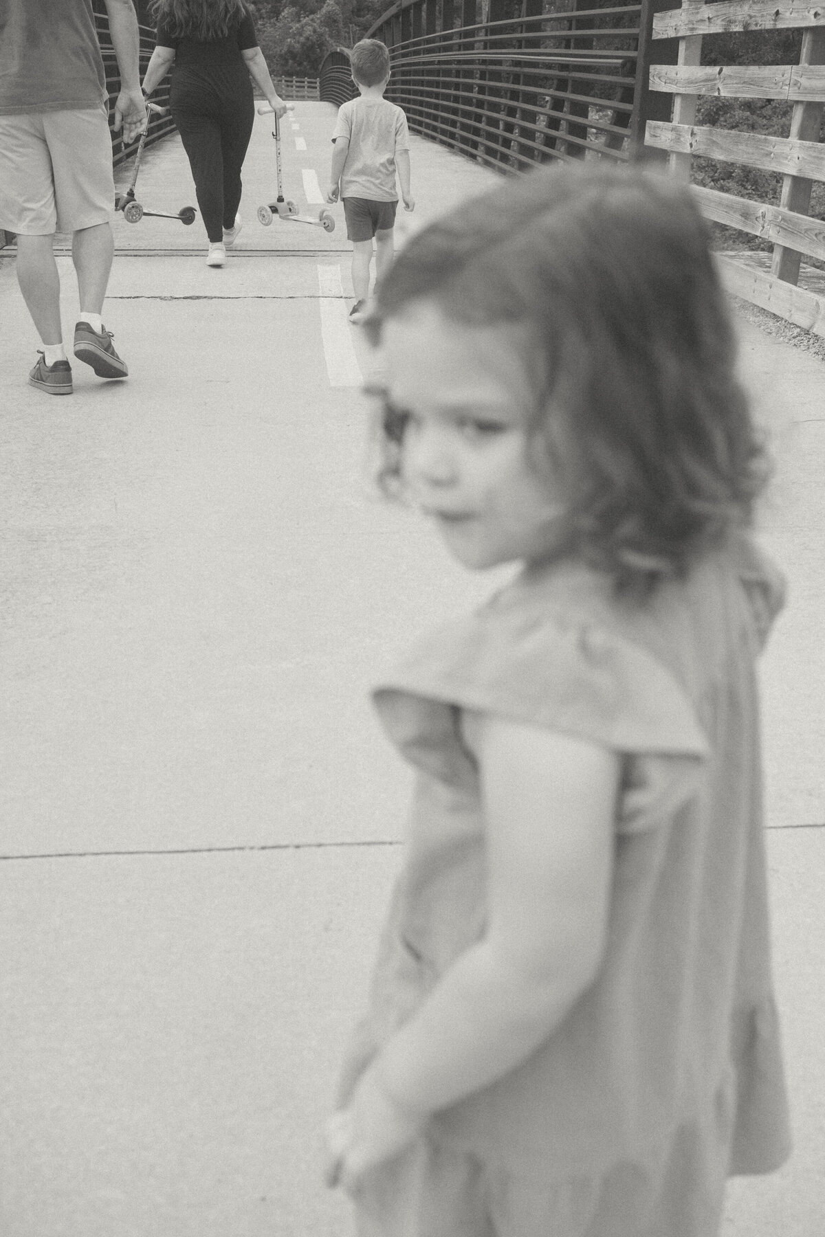 A young girl on a walk at Noonday Creek Trail. 