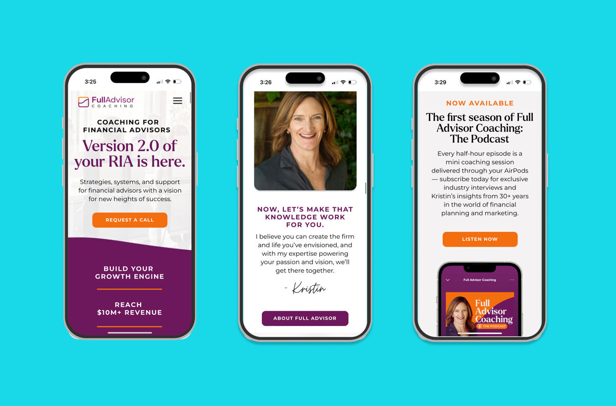 Full Advisor Coaching website mobile