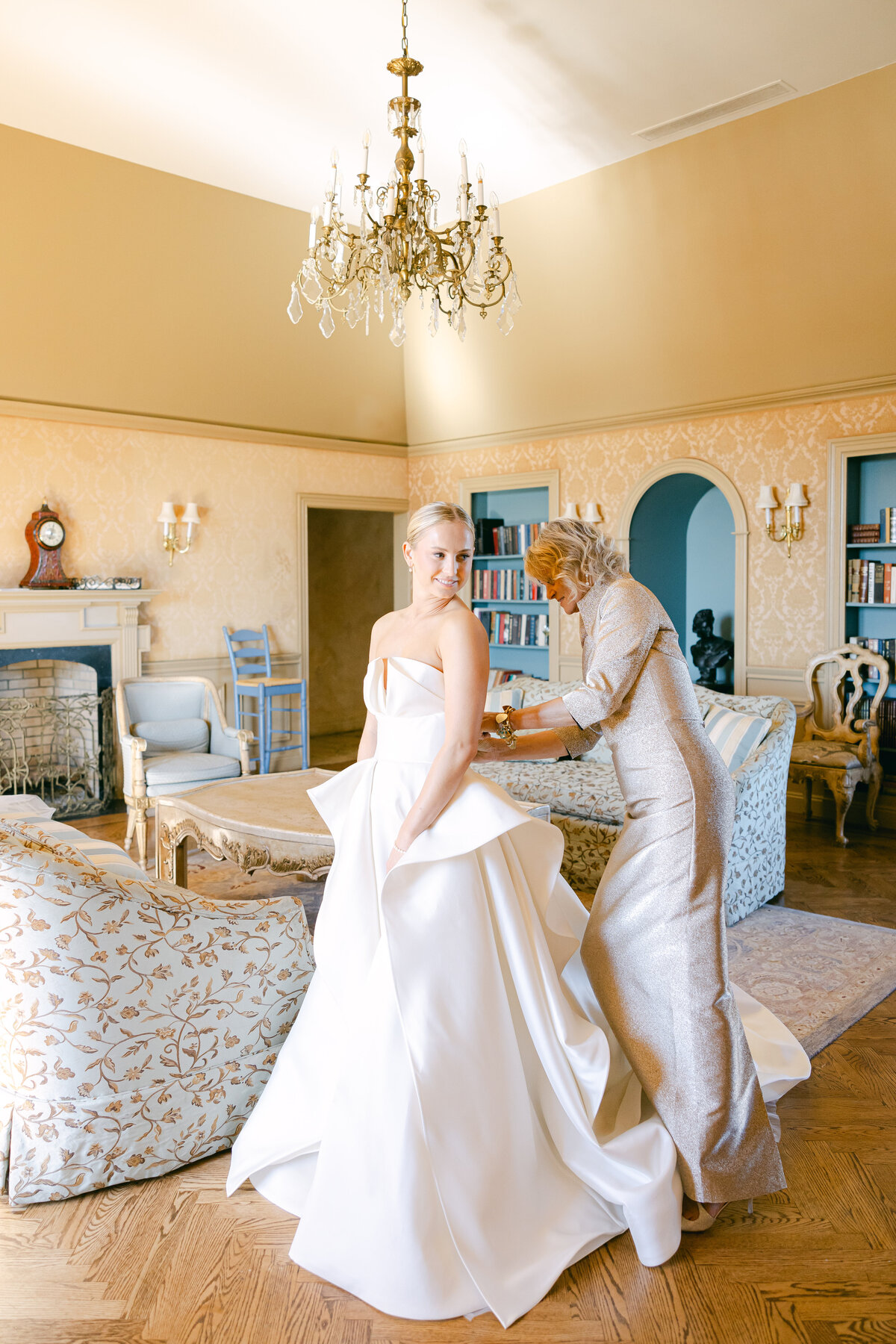 Bride getting ready photo at Oheka Castle Bridal Suite