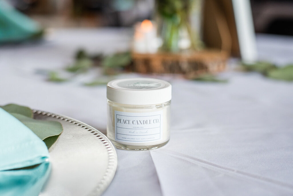 Peace Candle Co, natural and organic wedding favours and bridal party gifts based in Calgary, Alberta. Featured on the Brontë Bride Vendor Guide.