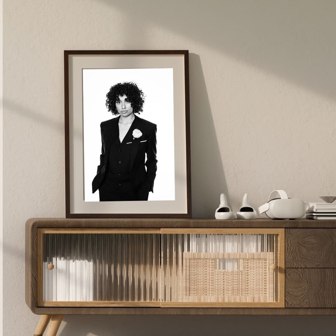 Brown Mid Century Art 3D Illustration  Wall Frame Mockup Instagram Post