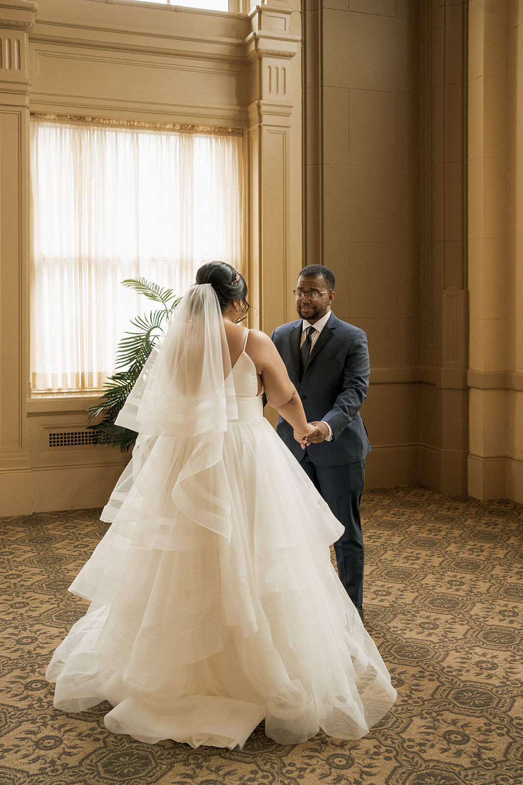 emotional first look wedding